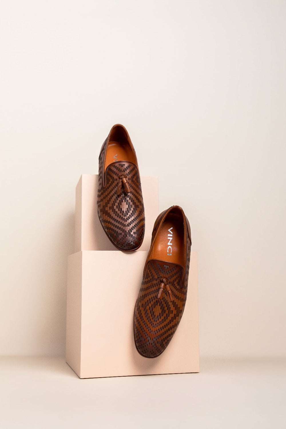 The Meram Brown Leather Tassel Slip-On Loafer Shoe