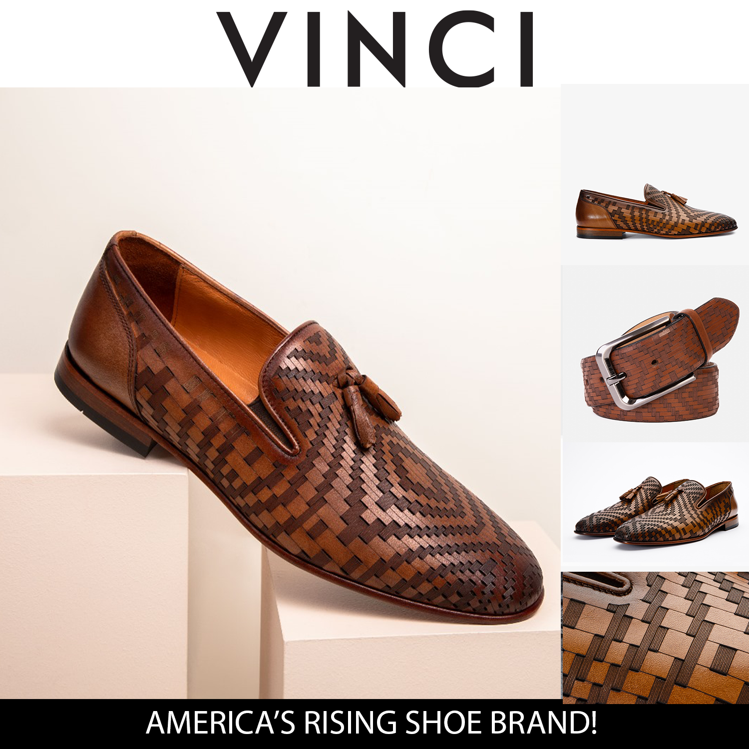 The Meram Brown Leather Tassel Slip-On Loafer Shoe
