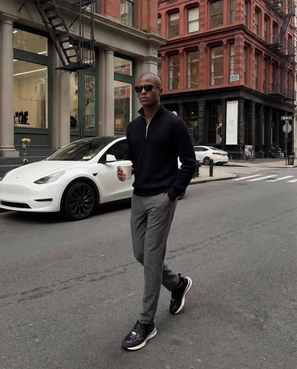 The Veneto Black Leather Sneaker