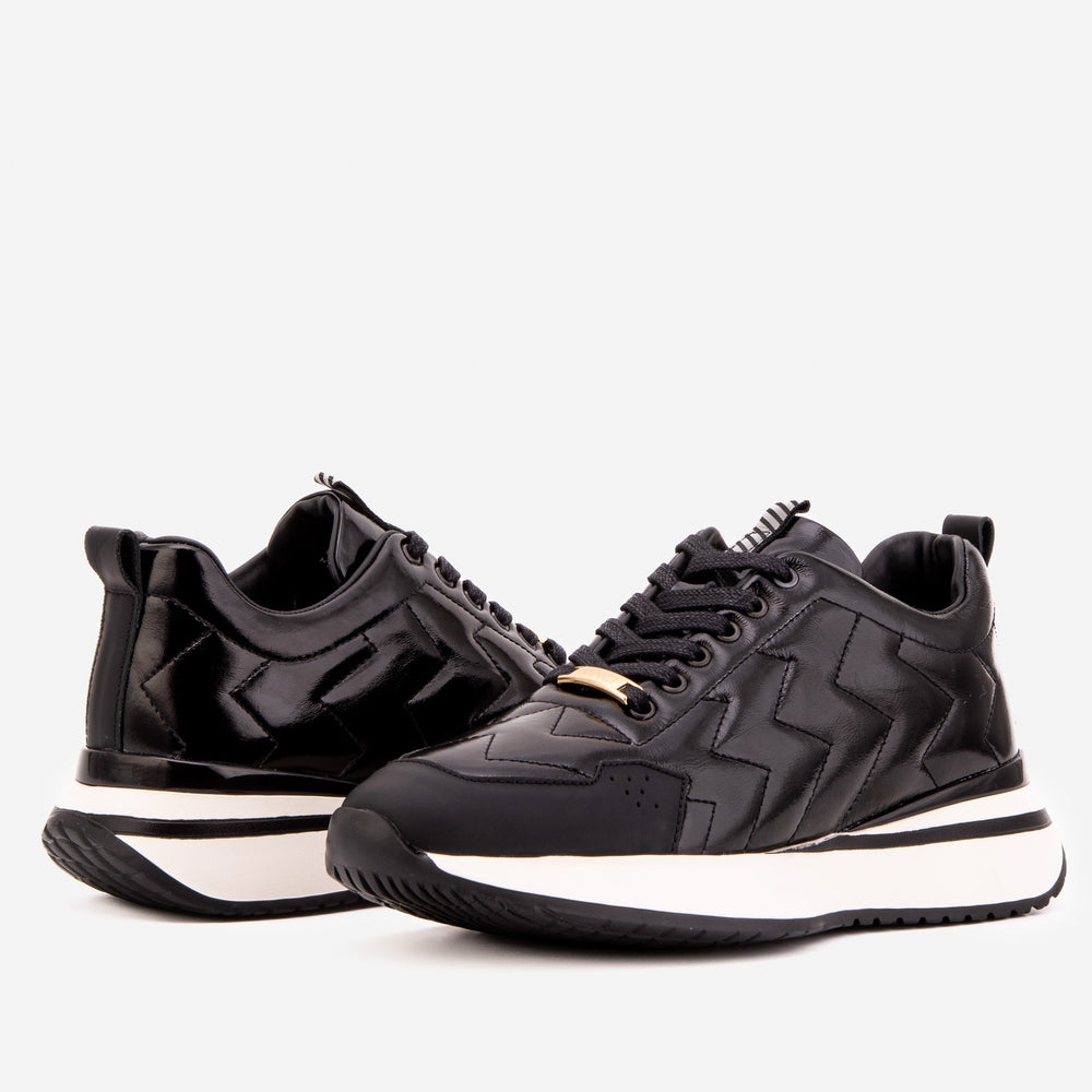 The Veneto Black Leather Sneaker