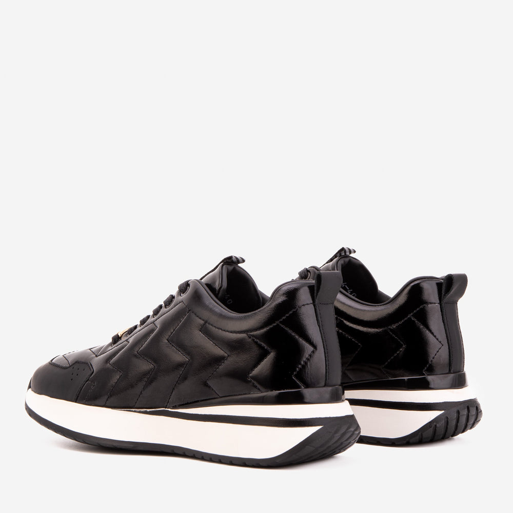 The Veneto Black Leather Sneaker