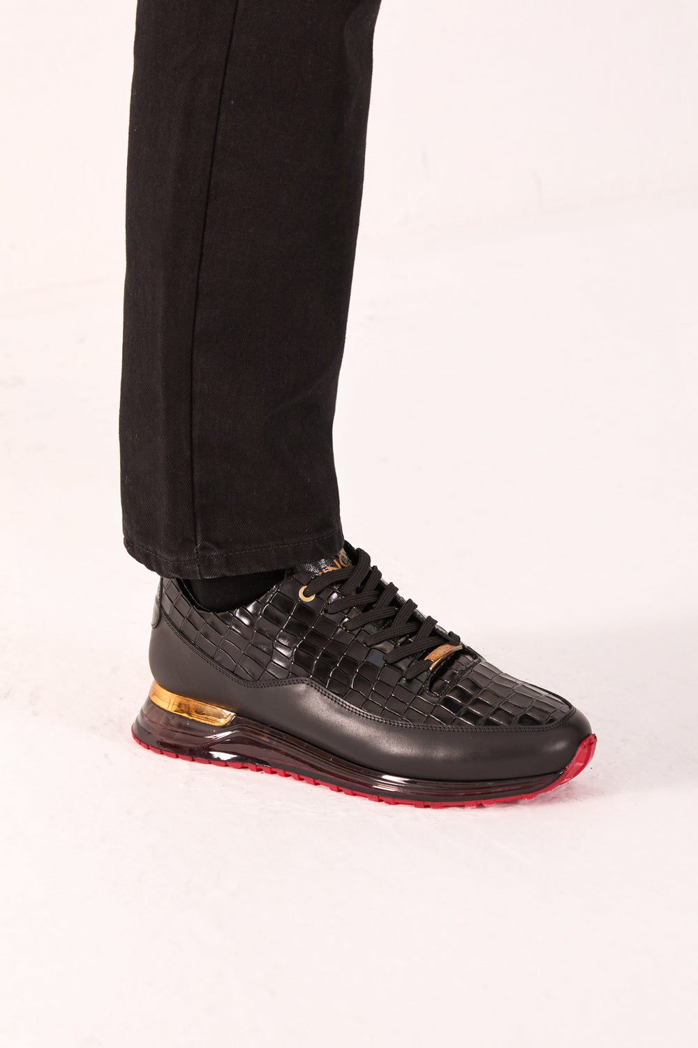 The Marseille Black Leather Sneaker