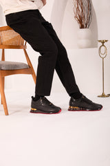 The Marseille Black Leather Sneaker