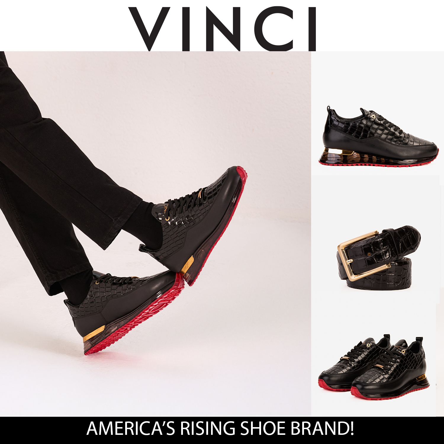 The Marseille Black Leather Sneaker