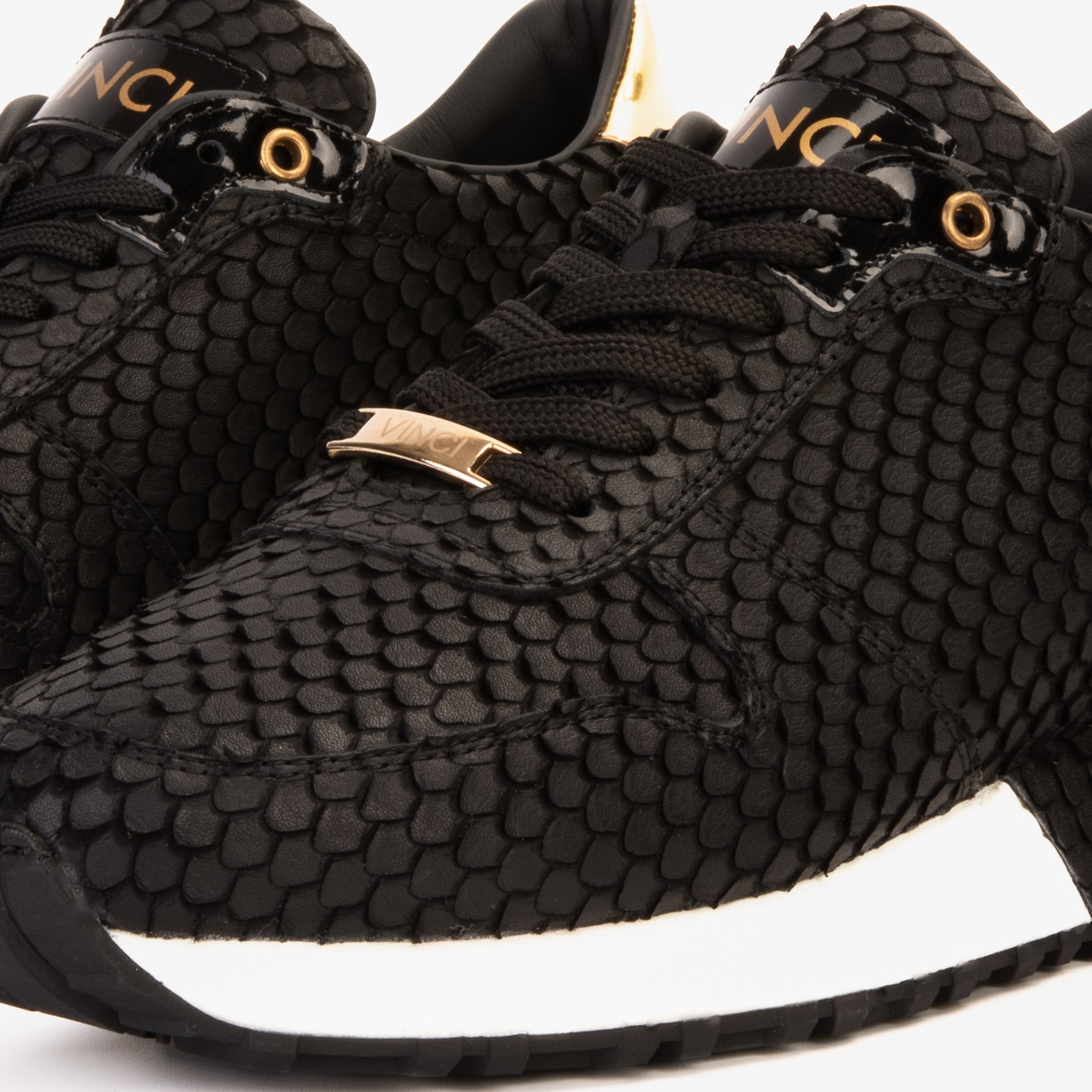 The Majesty Black Gold Leather Sneaker