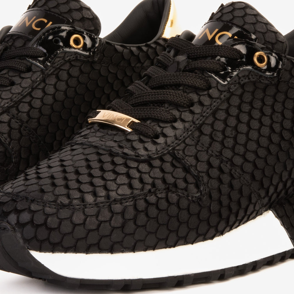 The Majesty Black Gold Leather Sneaker