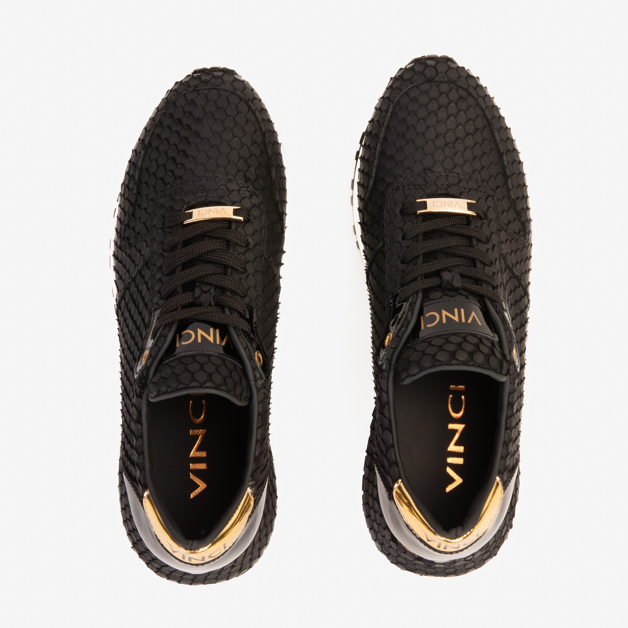 The Majesty Black Gold Leather Sneaker