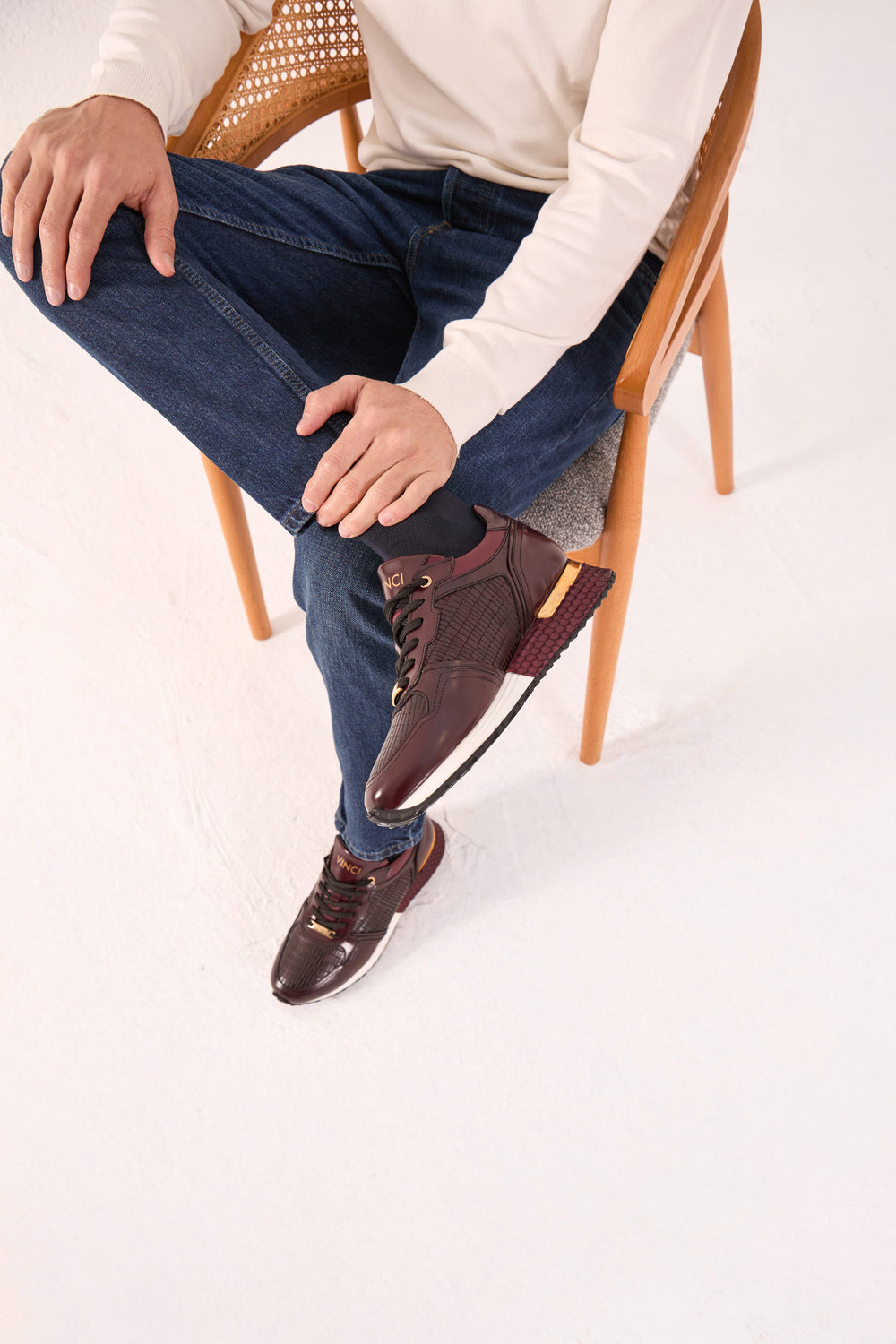 The Empire Burgundy Leather Sneaker