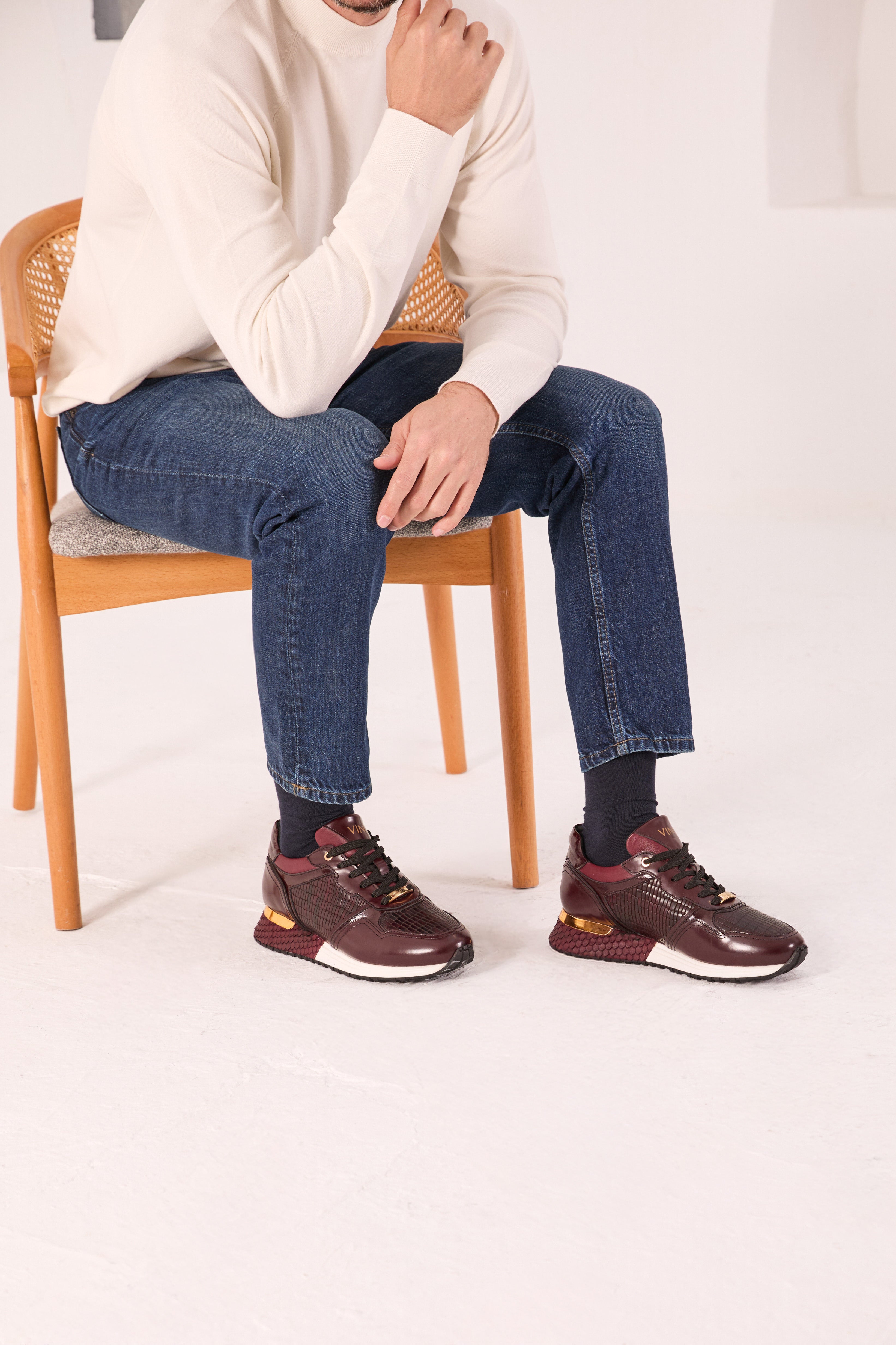 The Empire Burgundy Leather Sneaker