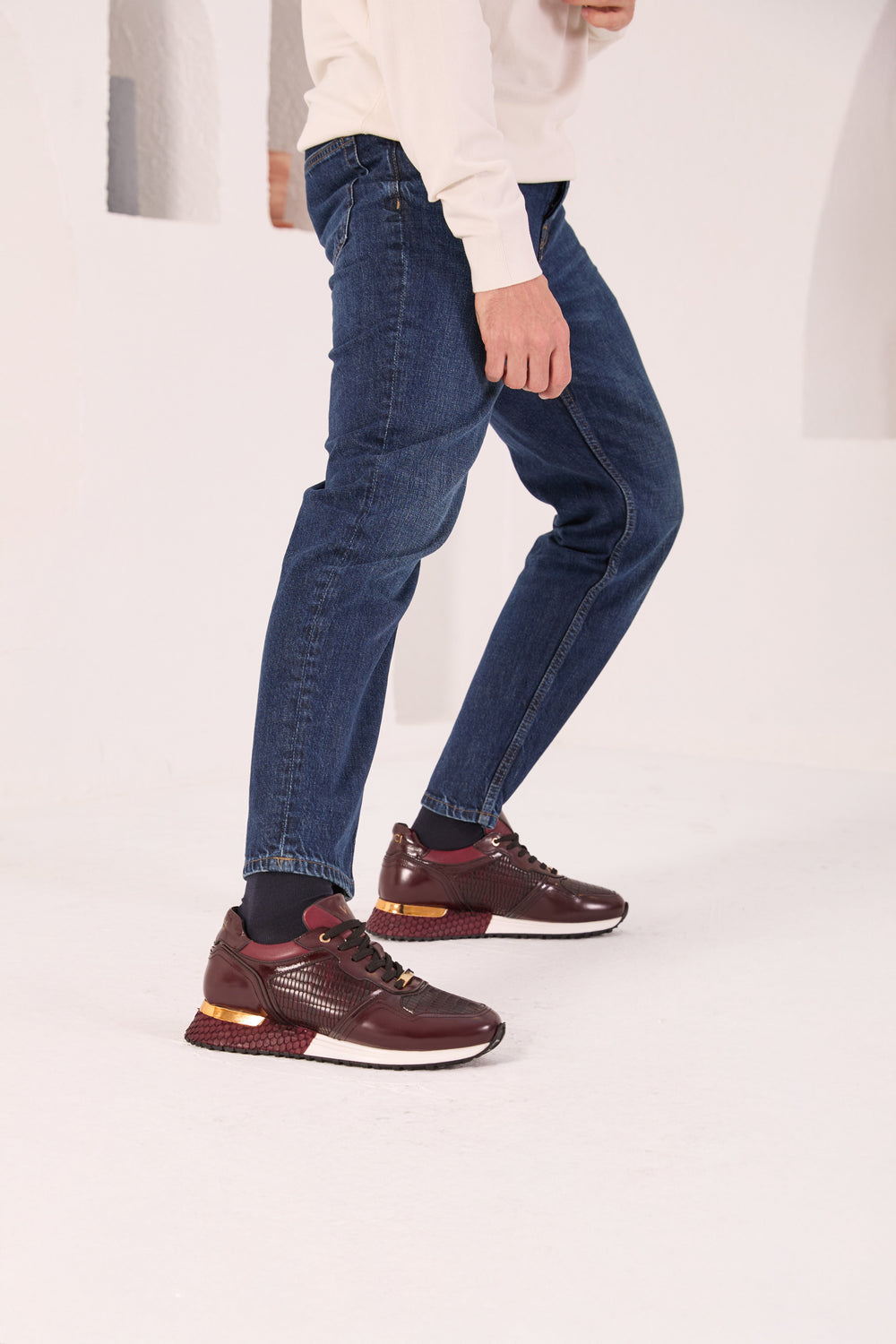 The Empire Burgundy Leather Sneaker