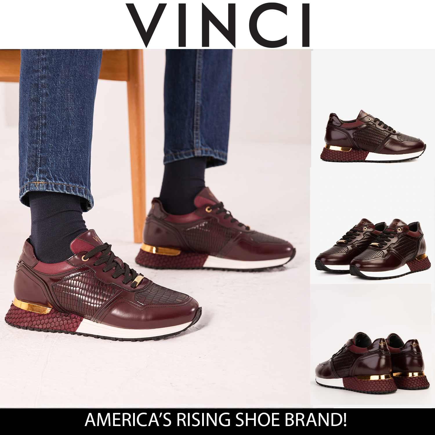 The Empire Burgundy Leather Sneaker