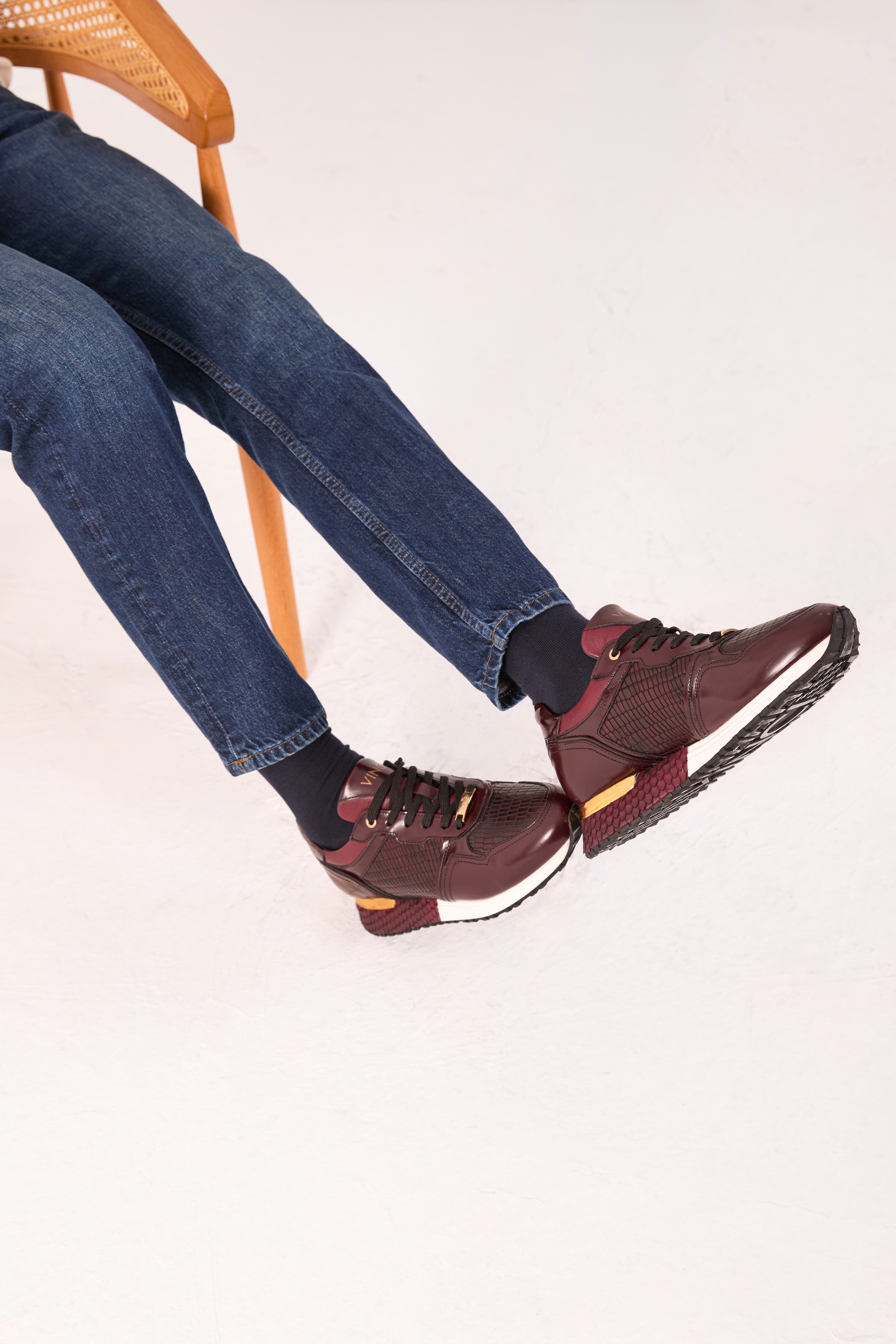 The Empire Burgundy Leather Sneaker