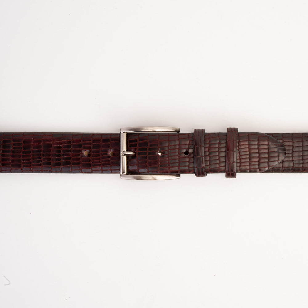 The Empire Burgundy Leather Belt