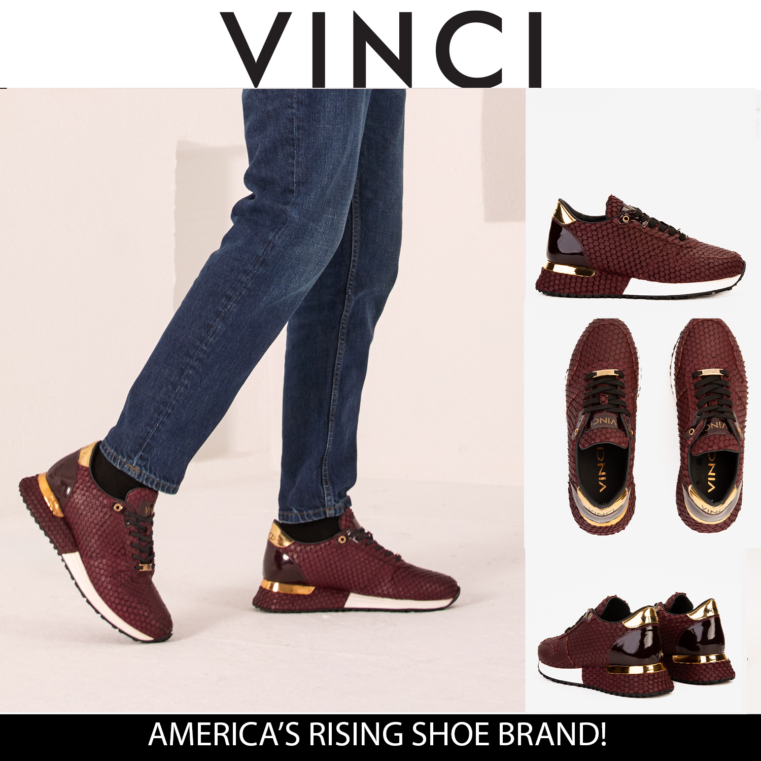 The Majesty Burgundy Leather Sneaker