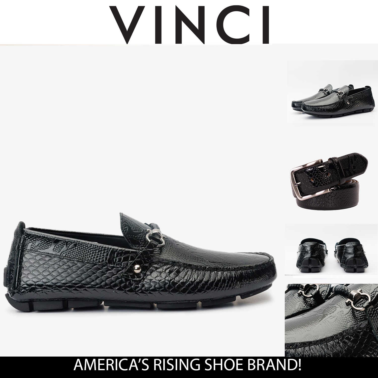 The Bologna Black Leather Bit Drive Loafer Shoe