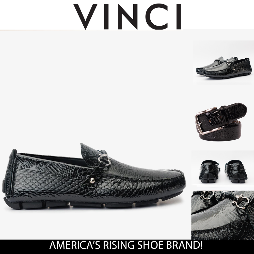 The Bologna Black Leather Bit Drive Loafer Shoe