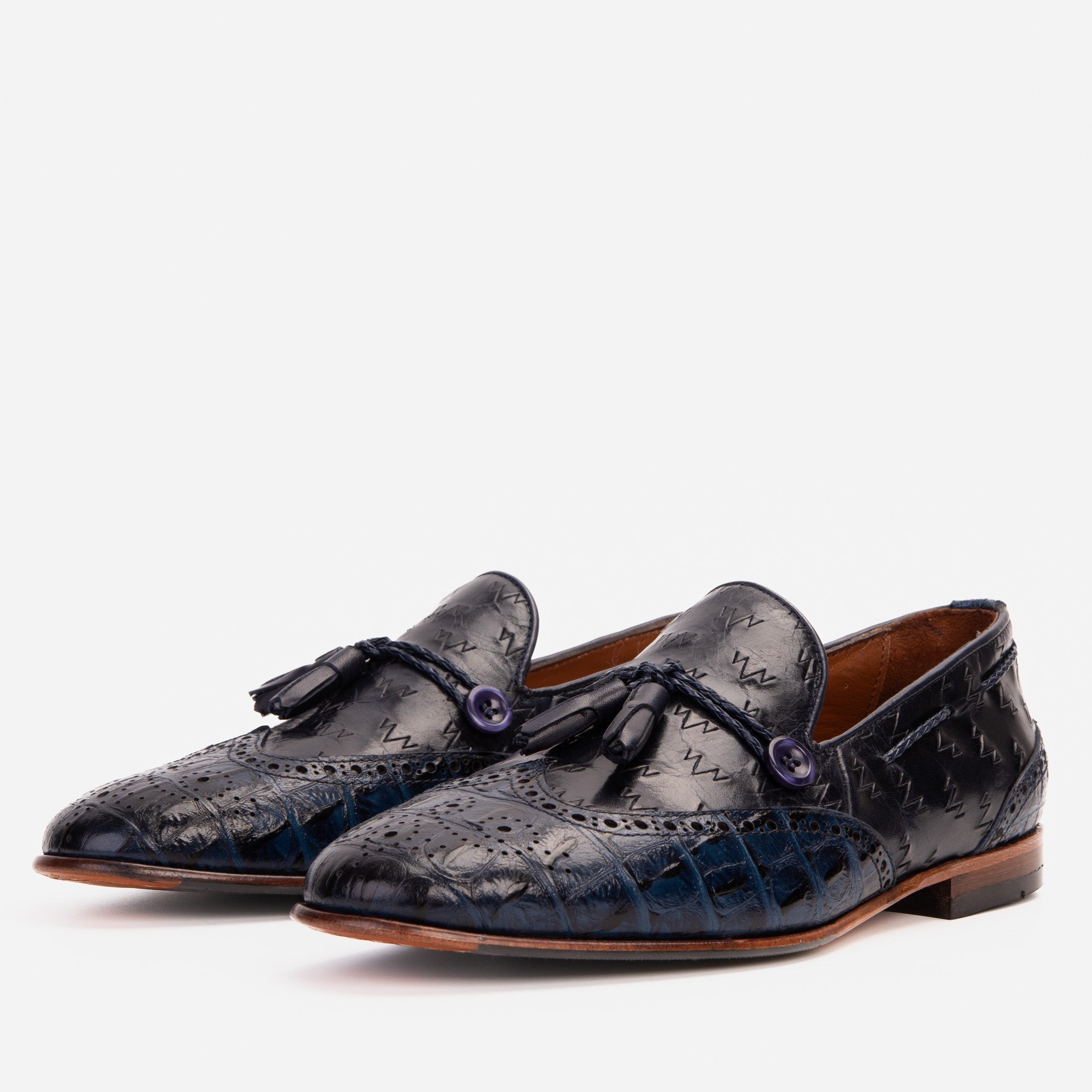 The Istanbul Navy Blue Leather Tassel Loafer Shoe