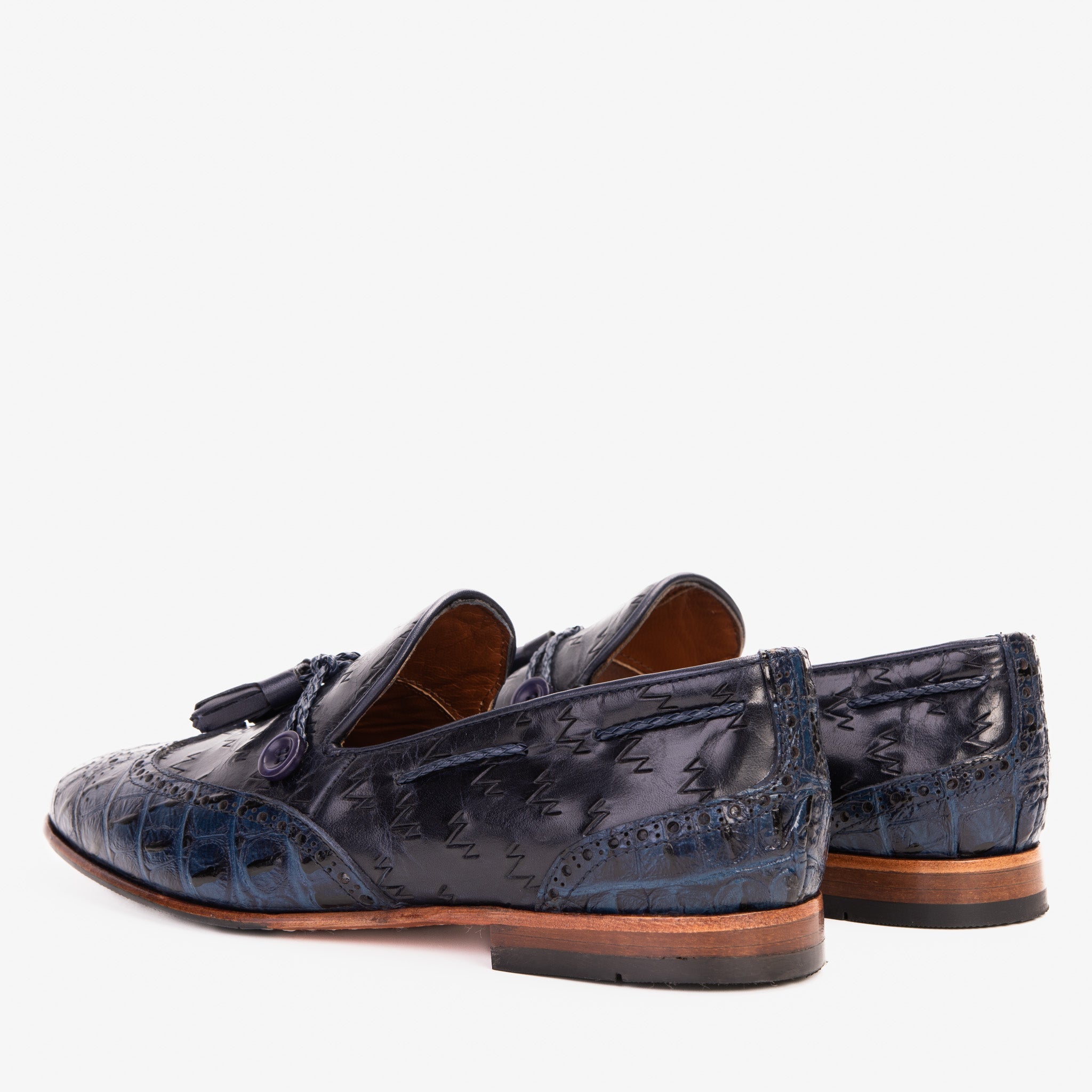 The Istanbul Navy Blue Leather Tassel Loafer Shoe