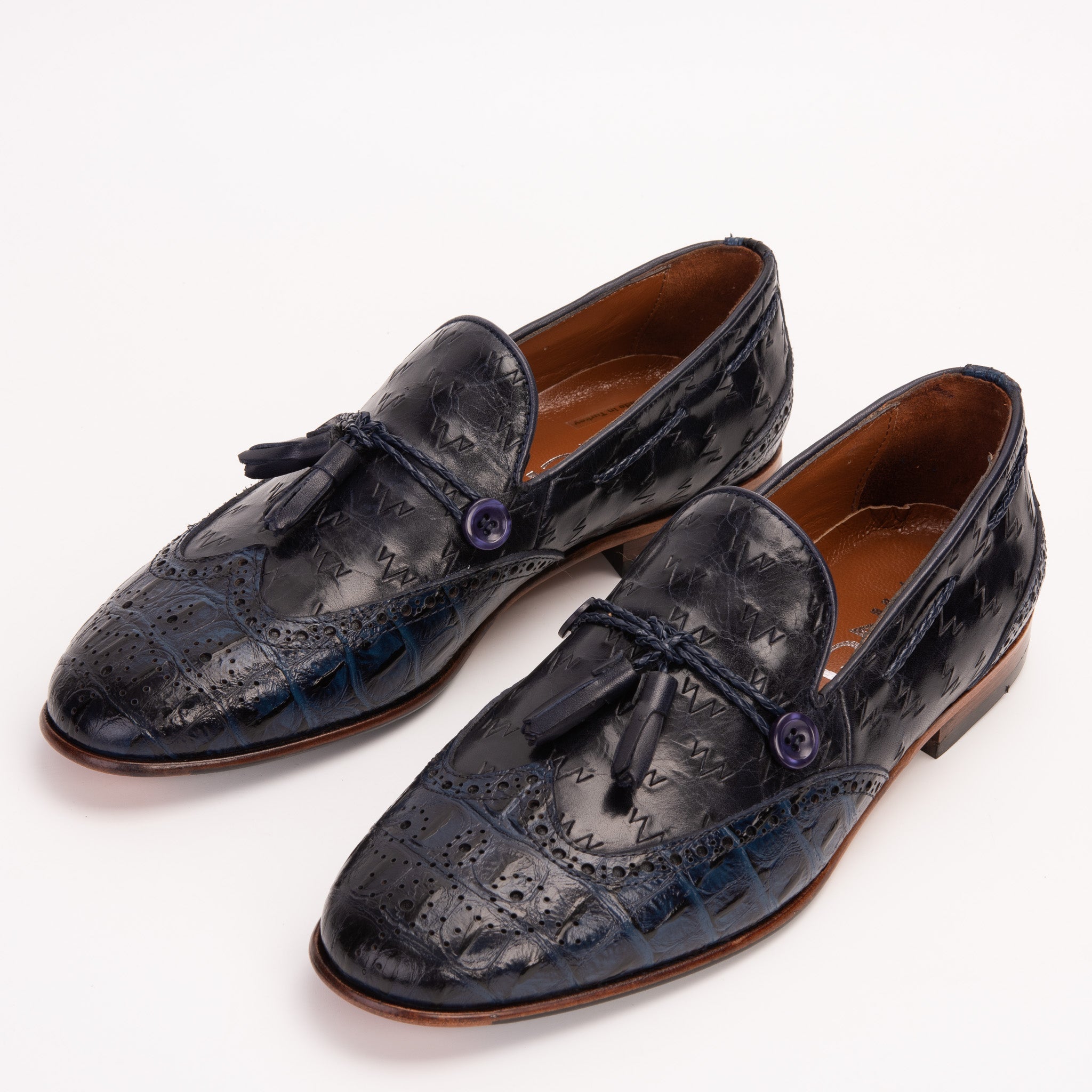 The Istanbul Navy Blue Leather Tassel Loafer Shoe