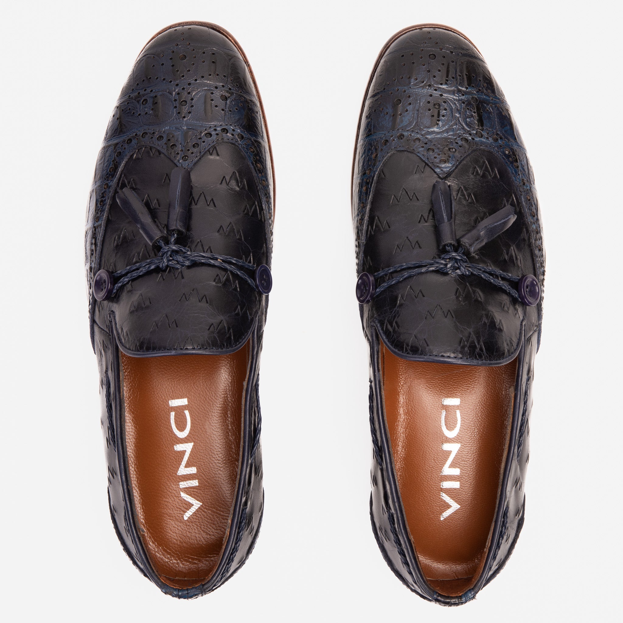 The Istanbul Navy Blue Leather Tassel Loafer Shoe