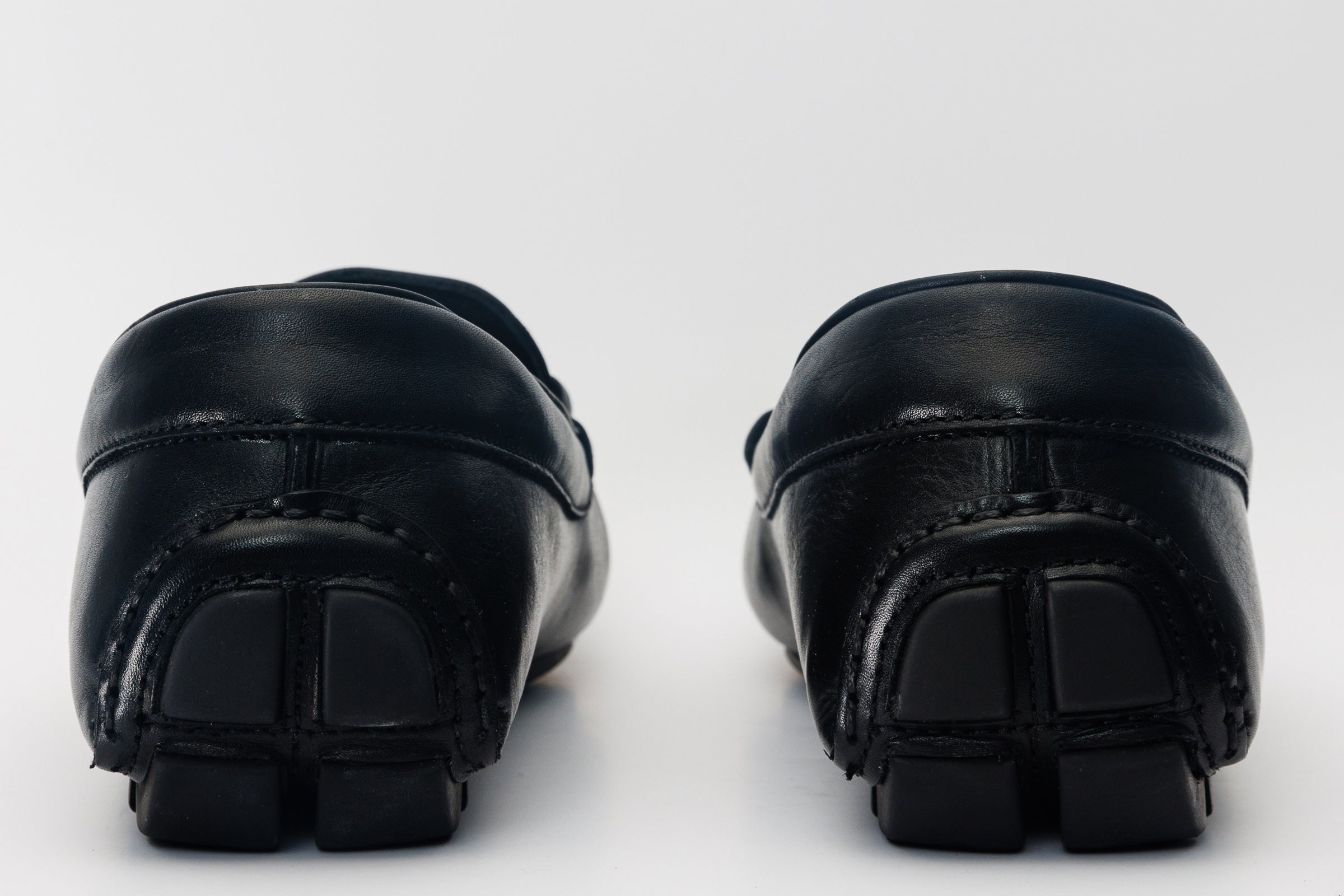 Pavia Black Leather Bit Drive Loafer Shoe