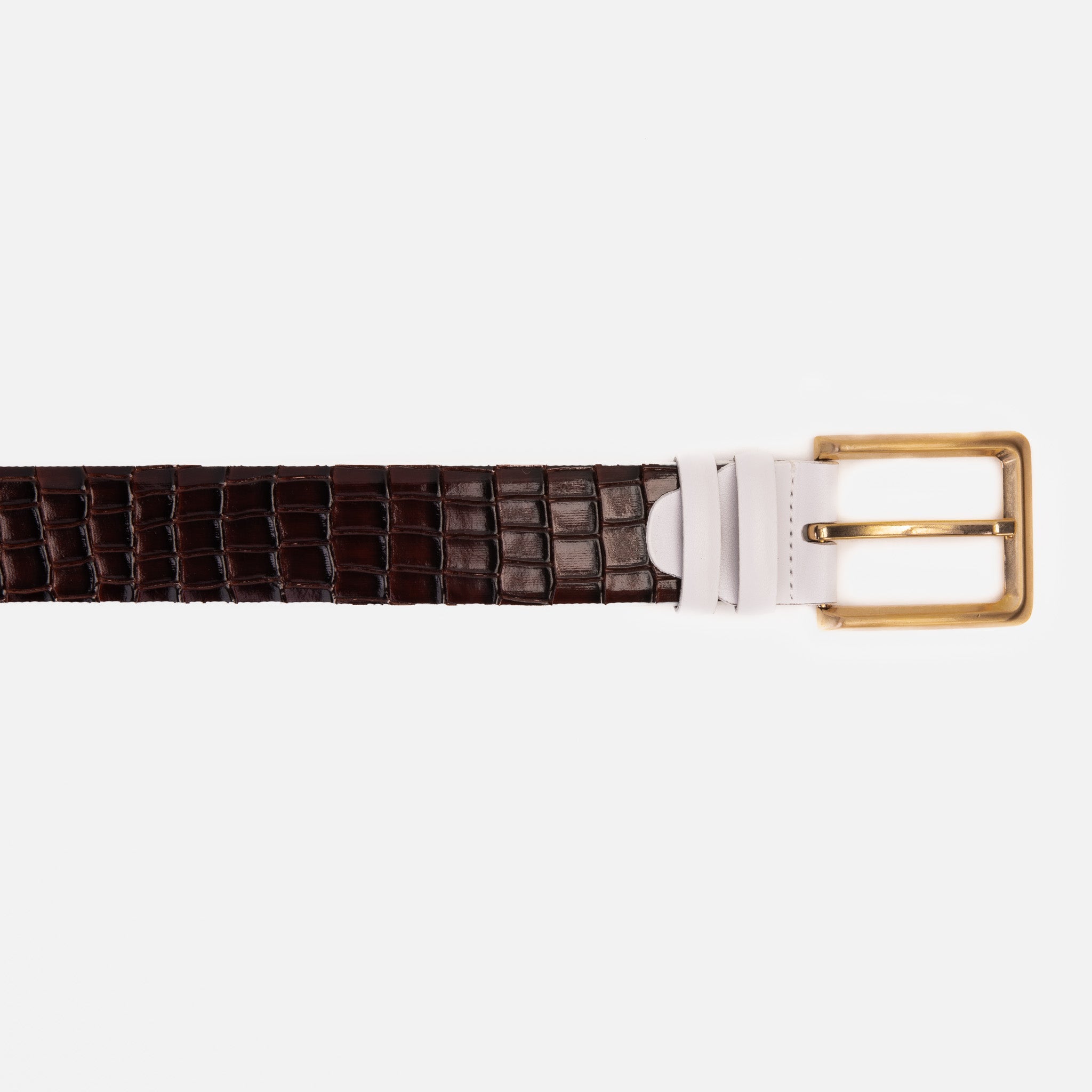 The Bellagio Brown White Leather Belt