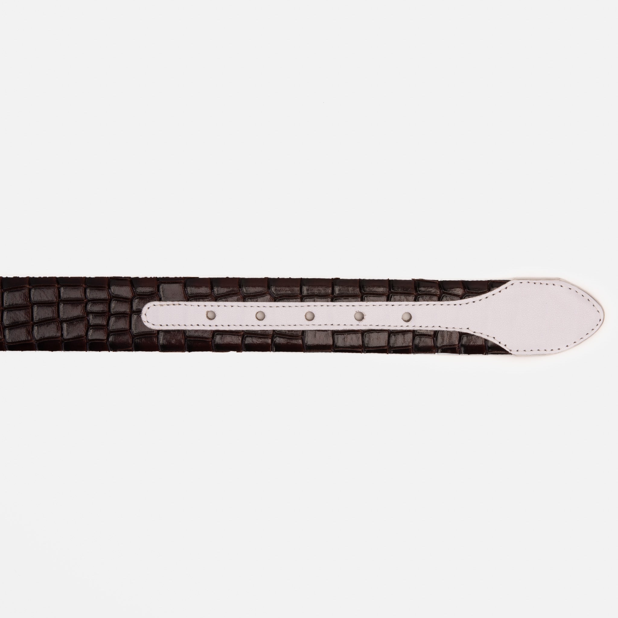 The Bellagio Brown White Leather Belt