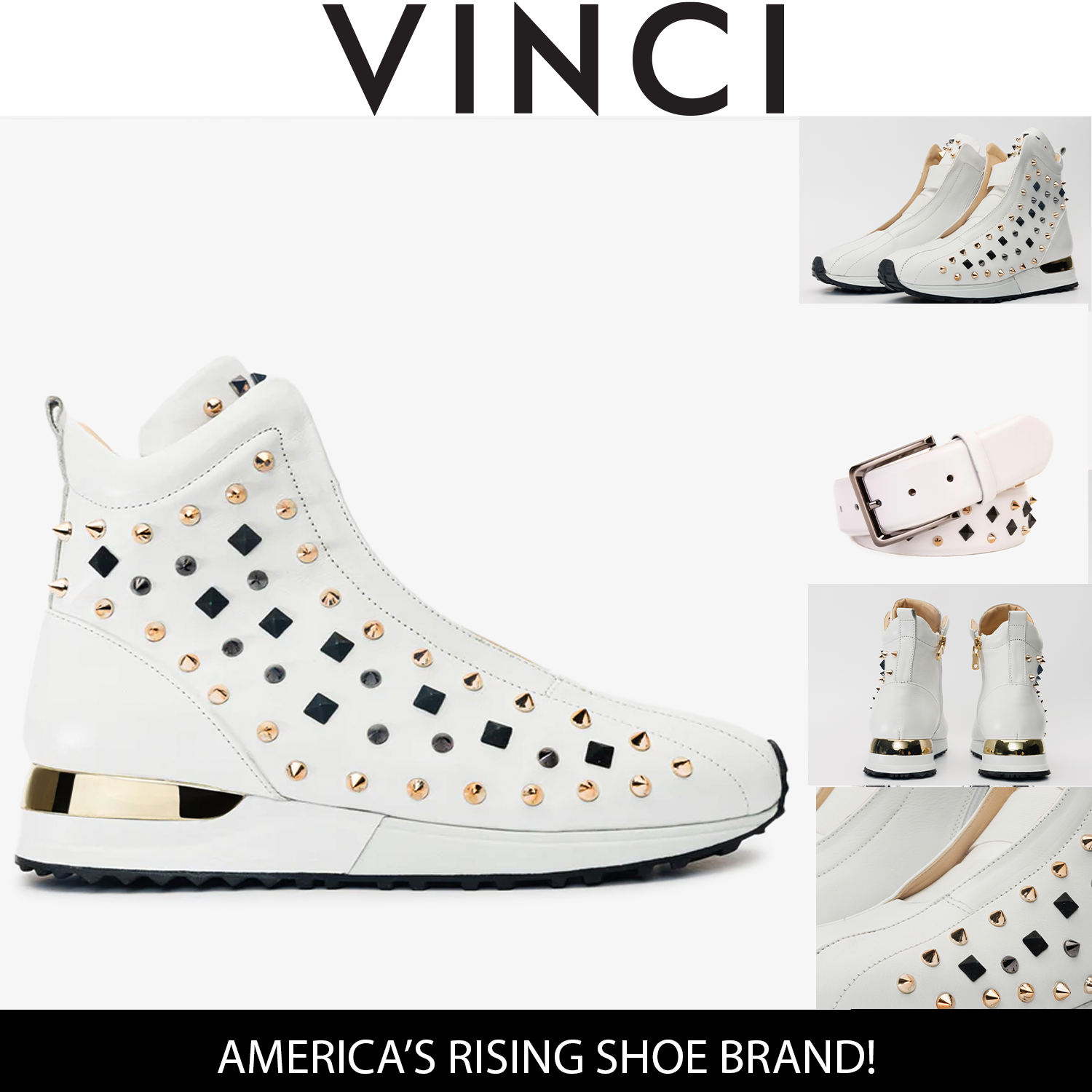 The Infanta High-Top White Spike Leather Sneaker Limited Edition