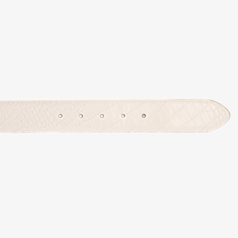 The Monaco White Leather Belt