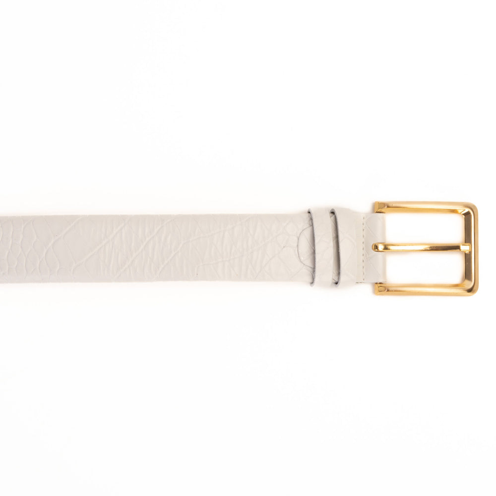 The Monaco White Leather Belt