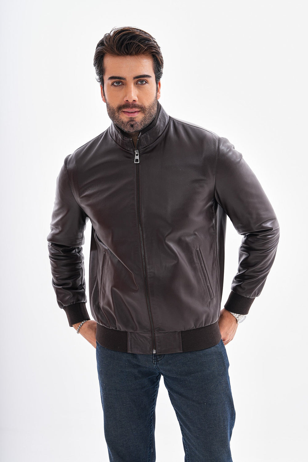 The Ardent Dark Brown Lambskin Leather Jacket