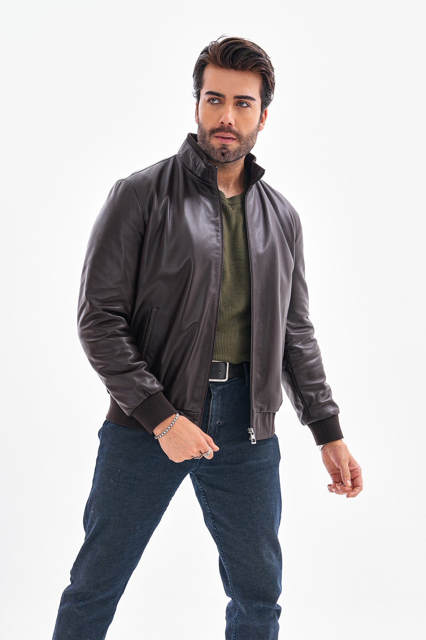 The Ardent Dark Brown Lambskin Leather Jacket