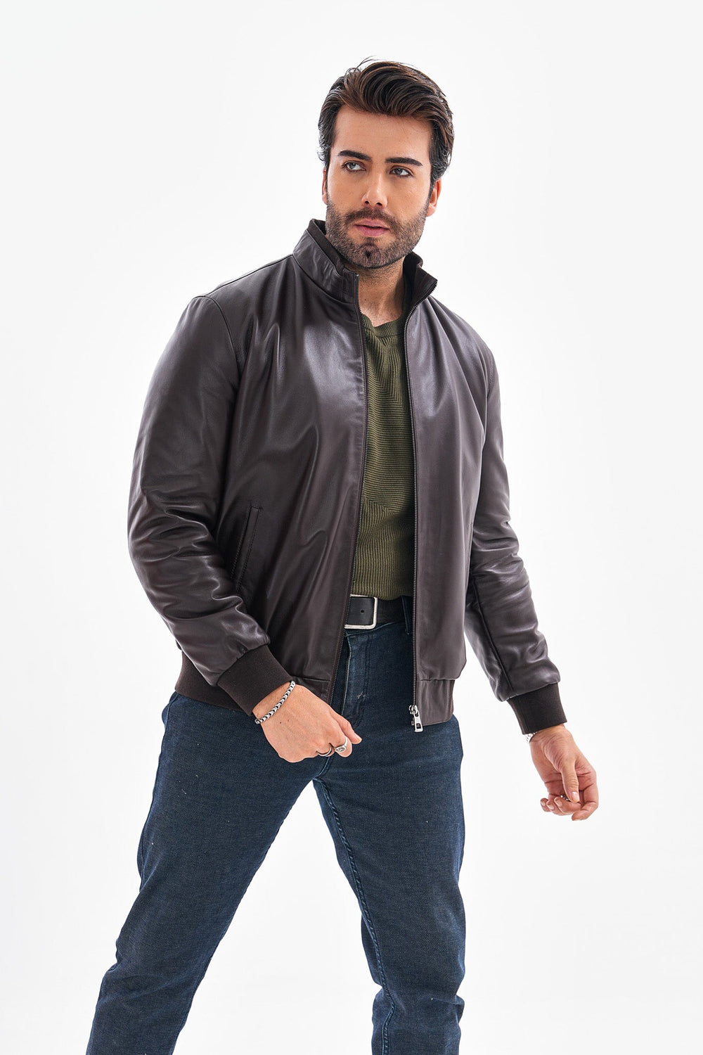 The Ardent Dark Brown Lambskin Leather Jacket