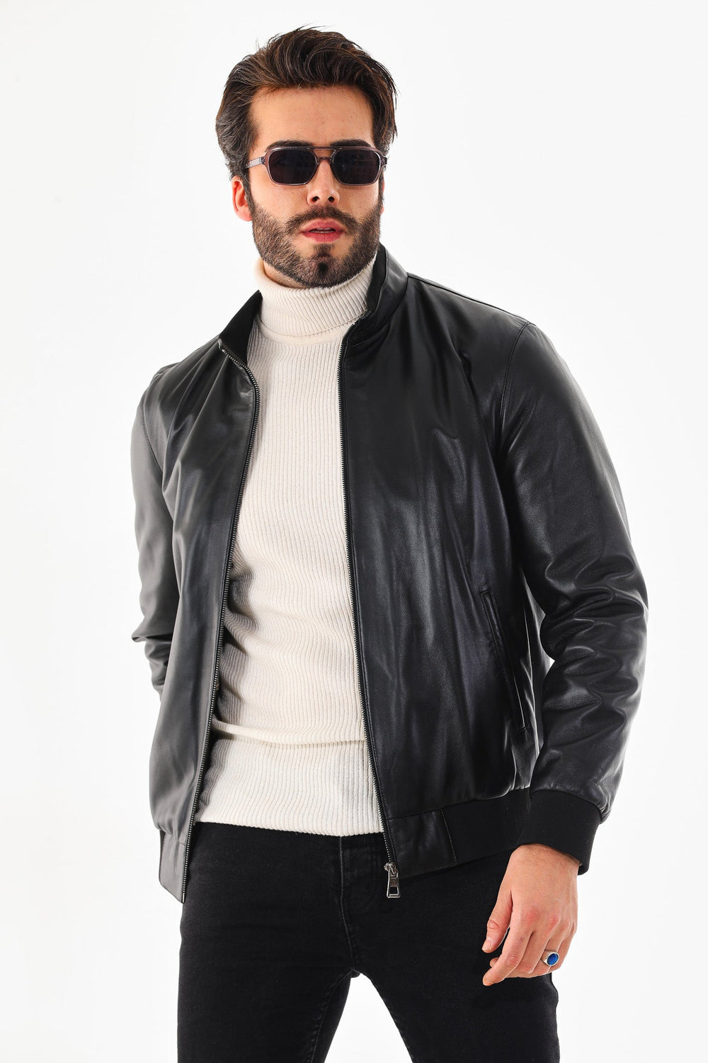 Monza Vintage Black Lambskin Leather Jacket