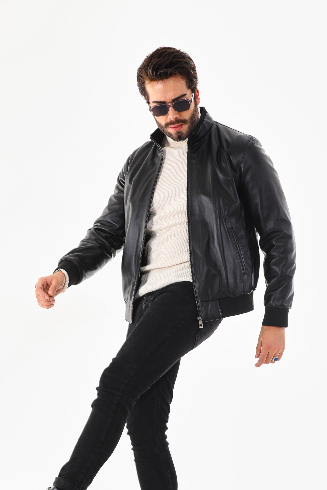 Monza Vintage Black Lambskin Leather Jacket