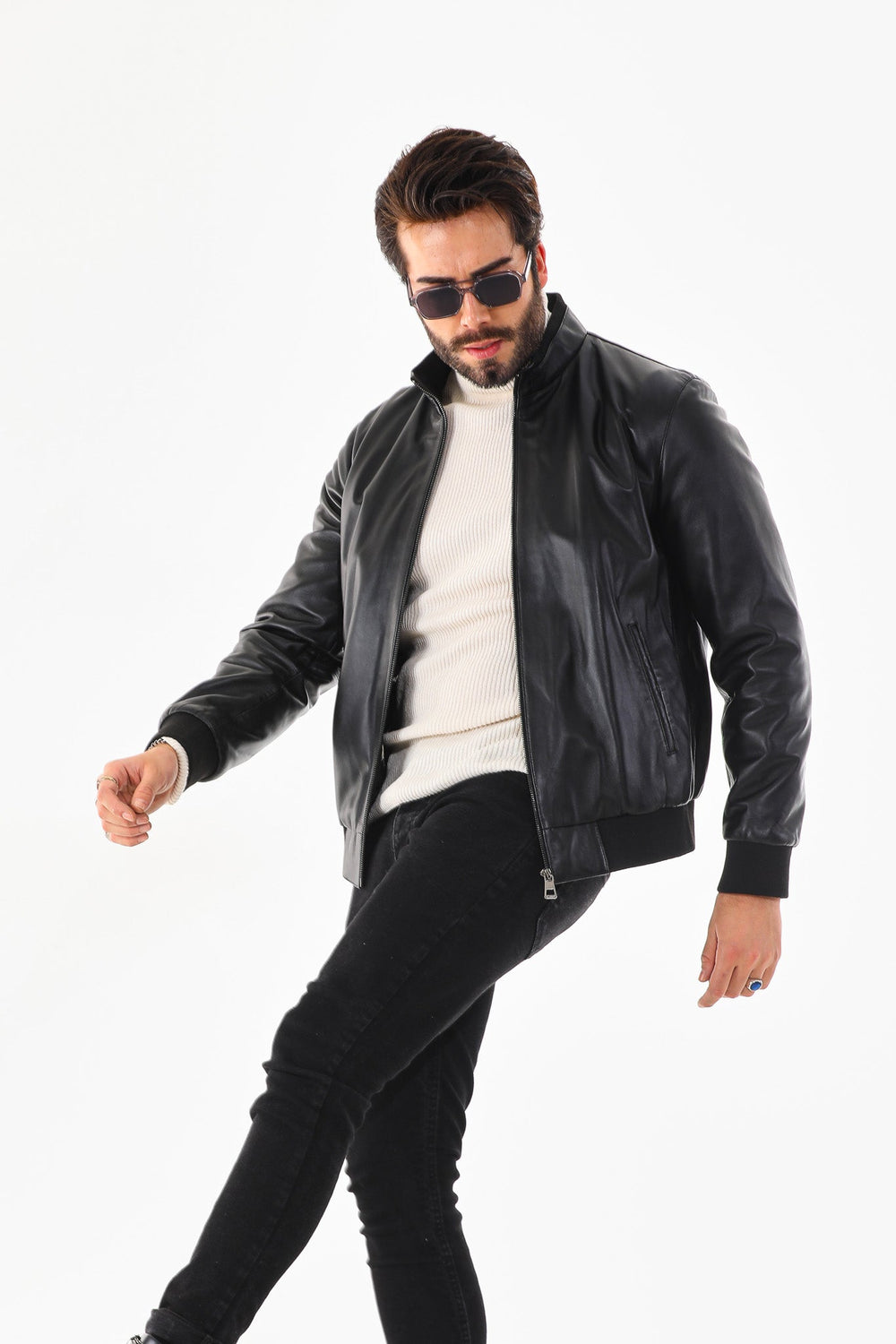 Monza Vintage Black Lambskin Leather Jacket