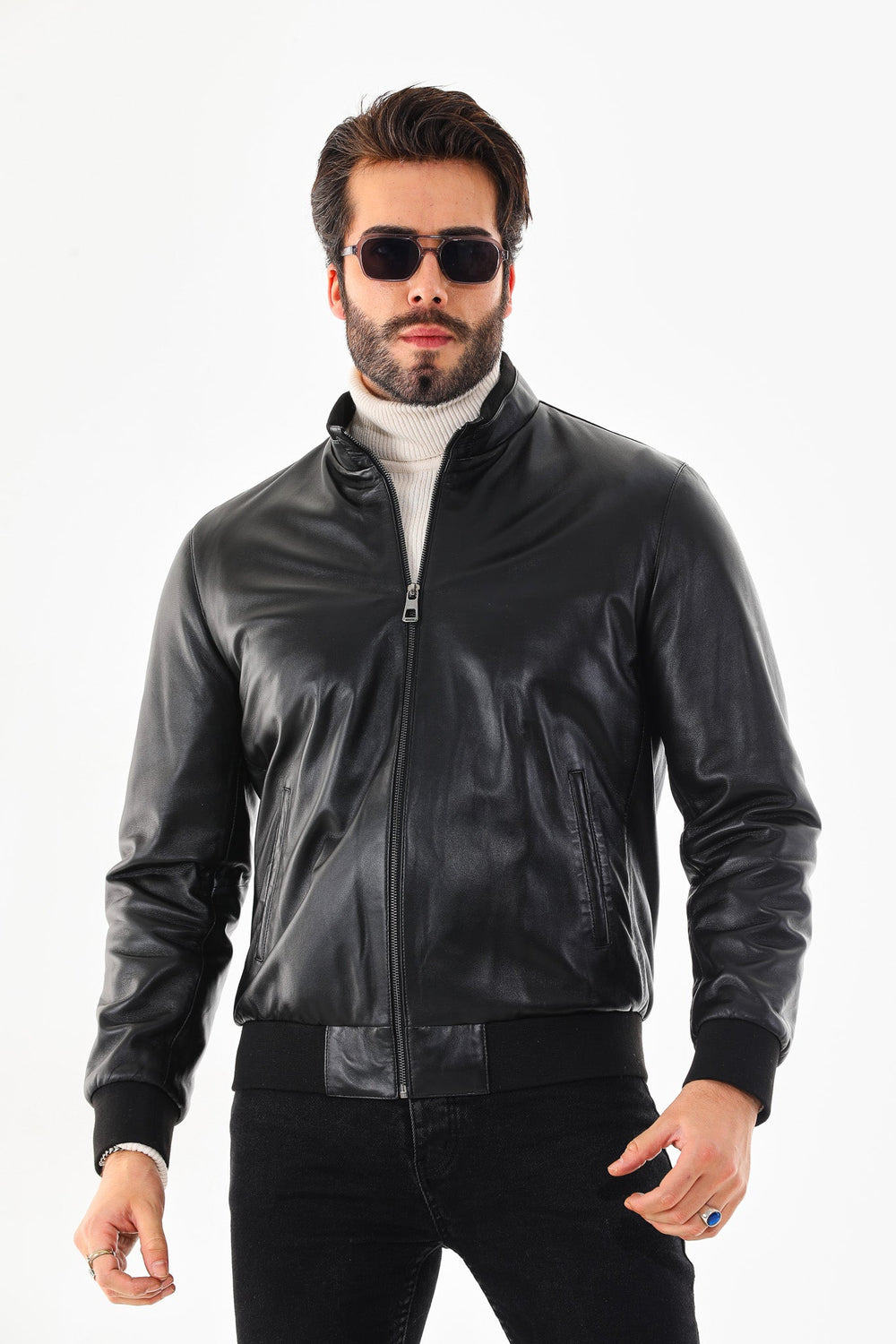 Monza Vintage Black Lambskin Leather Jacket