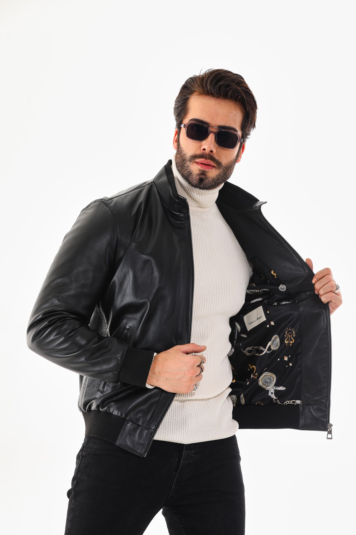 Monza Vintage Black Lambskin Leather Jacket