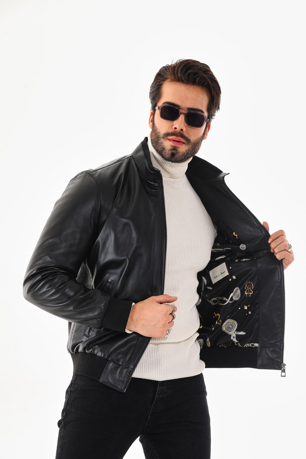 Monza Vintage Black Lambskin Leather Jacket