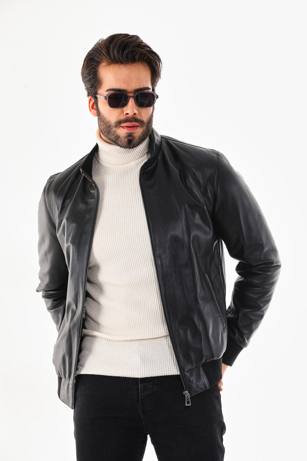 Monza Vintage Black Lambskin Leather Jacket