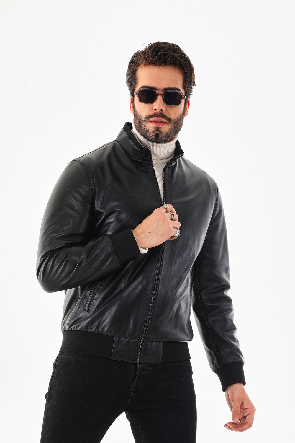 Monza Vintage Black Lambskin Leather Jacket