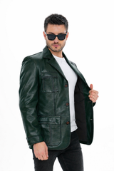 The Ravenna Green  Leather Jacket