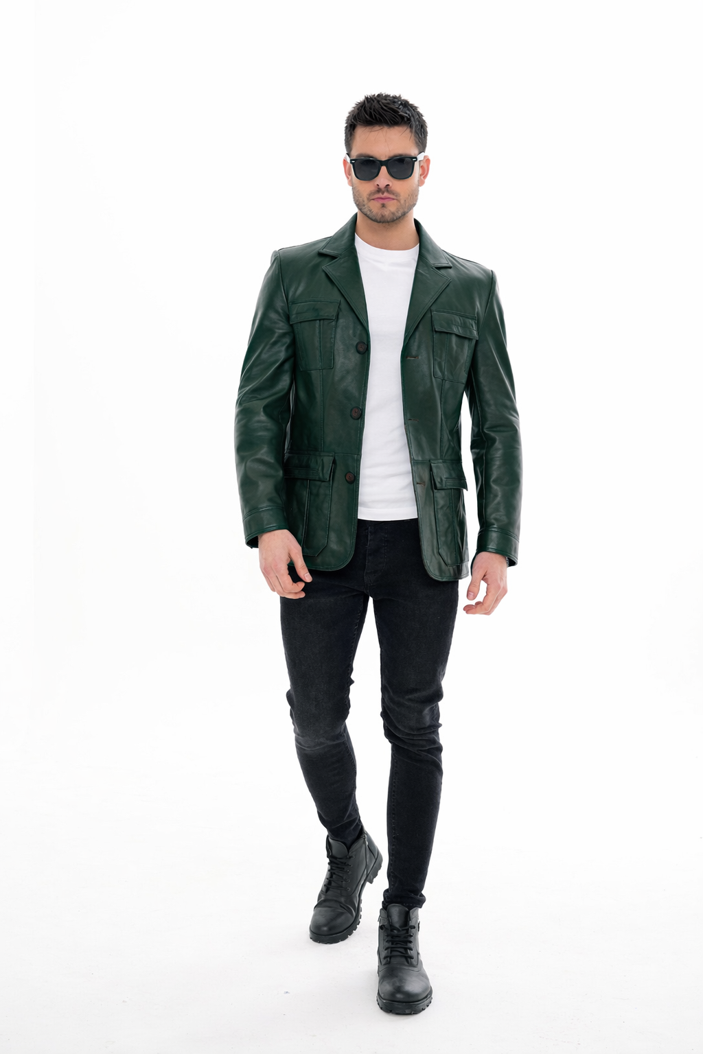 The Ravenna Green  Leather Jacket