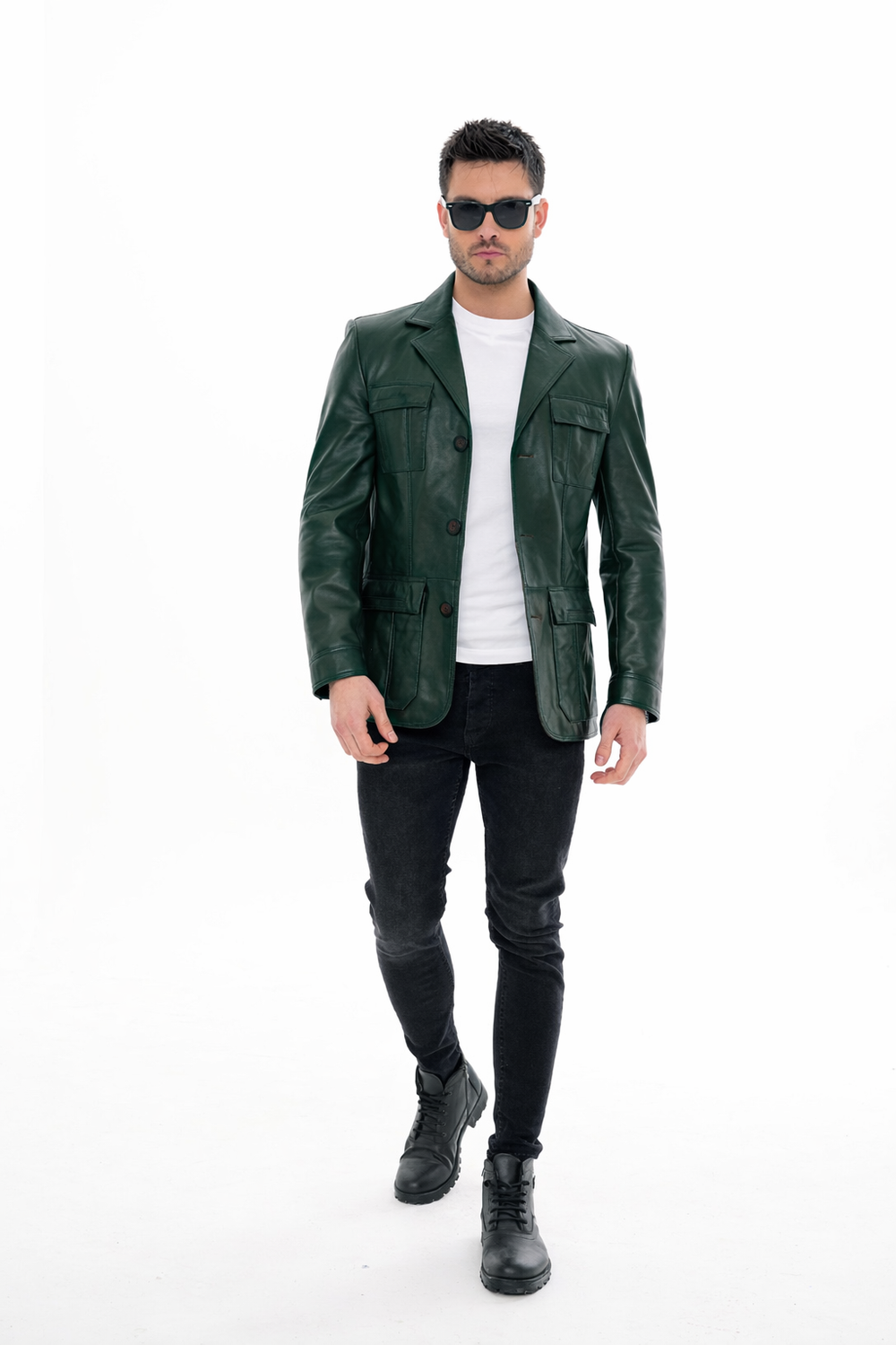 The Ravenna Green  Leather Jacket