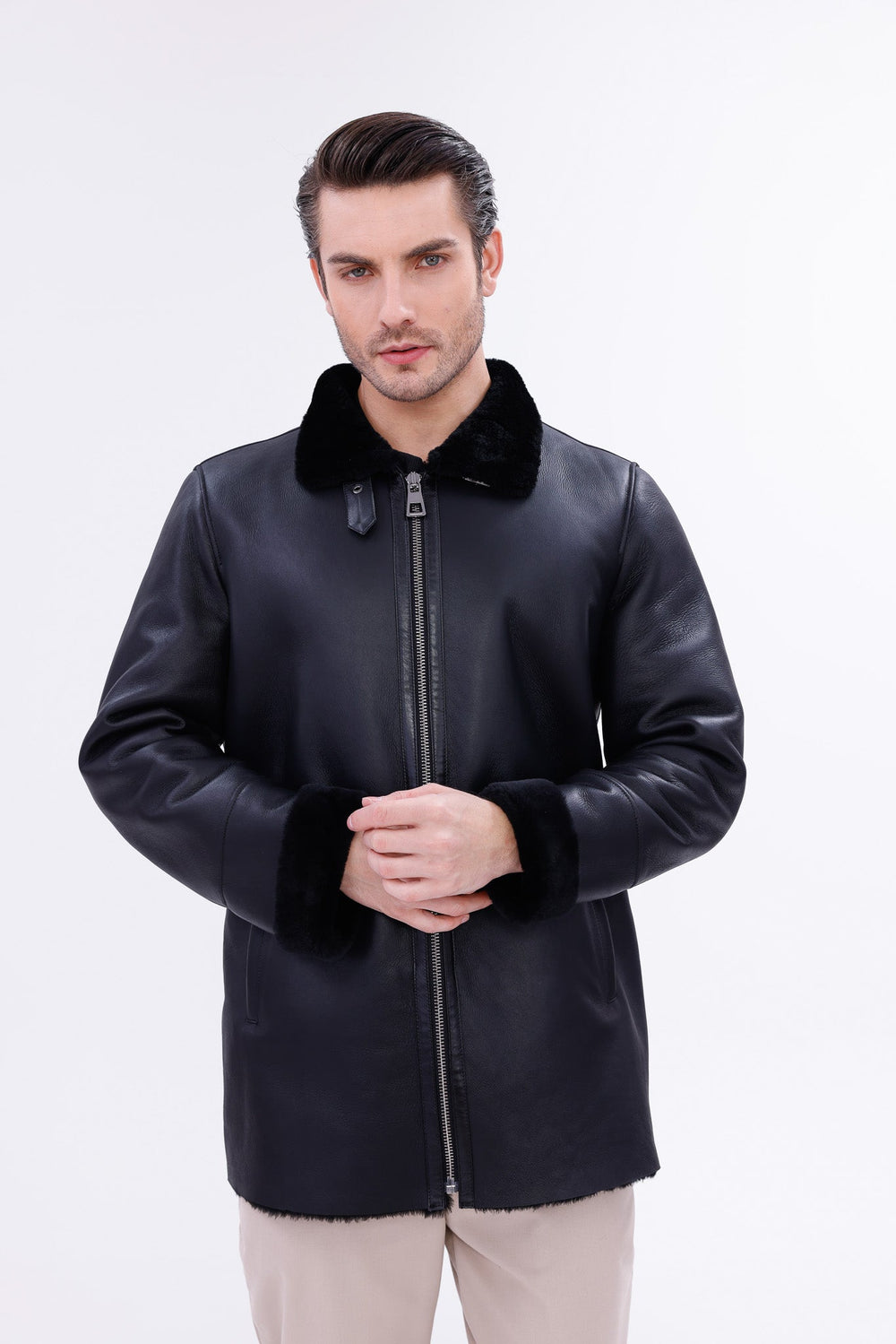 The Treviso Black Shearling Jacket