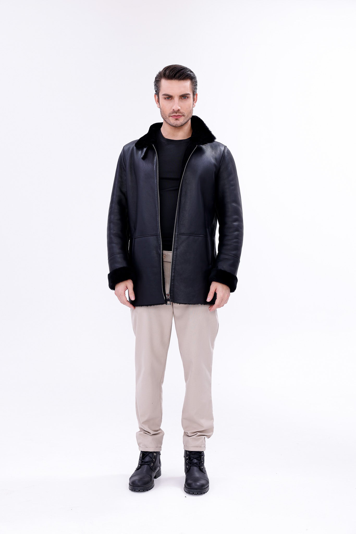 The Treviso Black Shearling Jacket