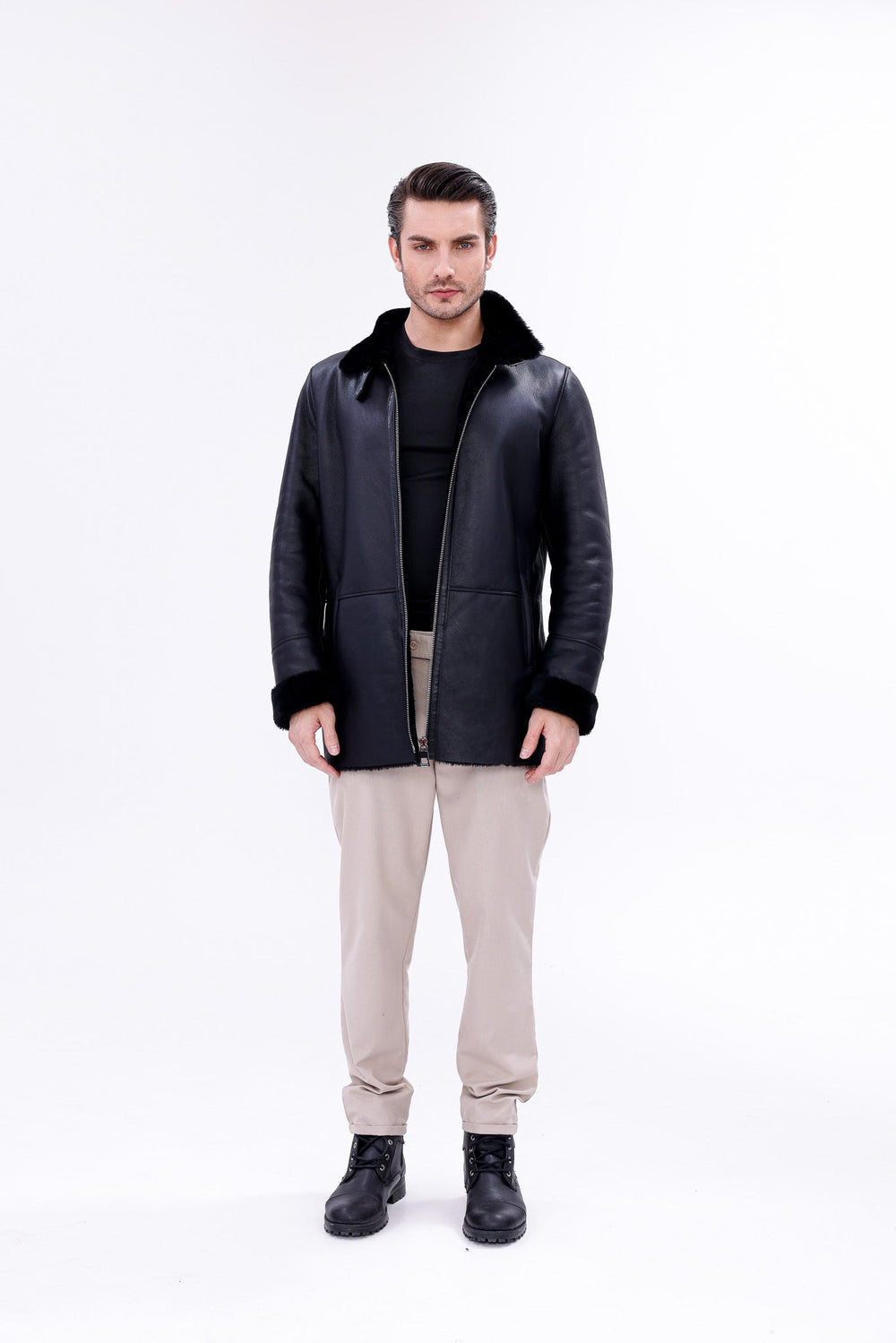 The Treviso Black Shearling Jacket