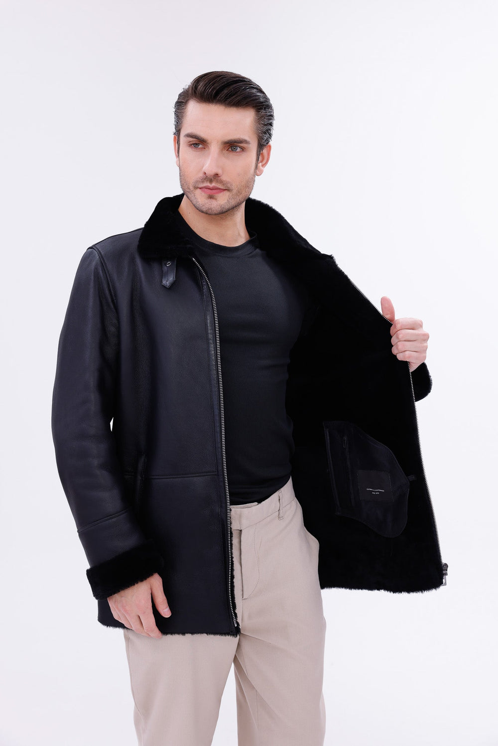 The Treviso Black Shearling Jacket