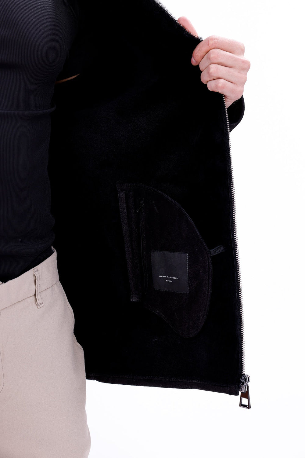 The Varese Black Shearling Jacket
