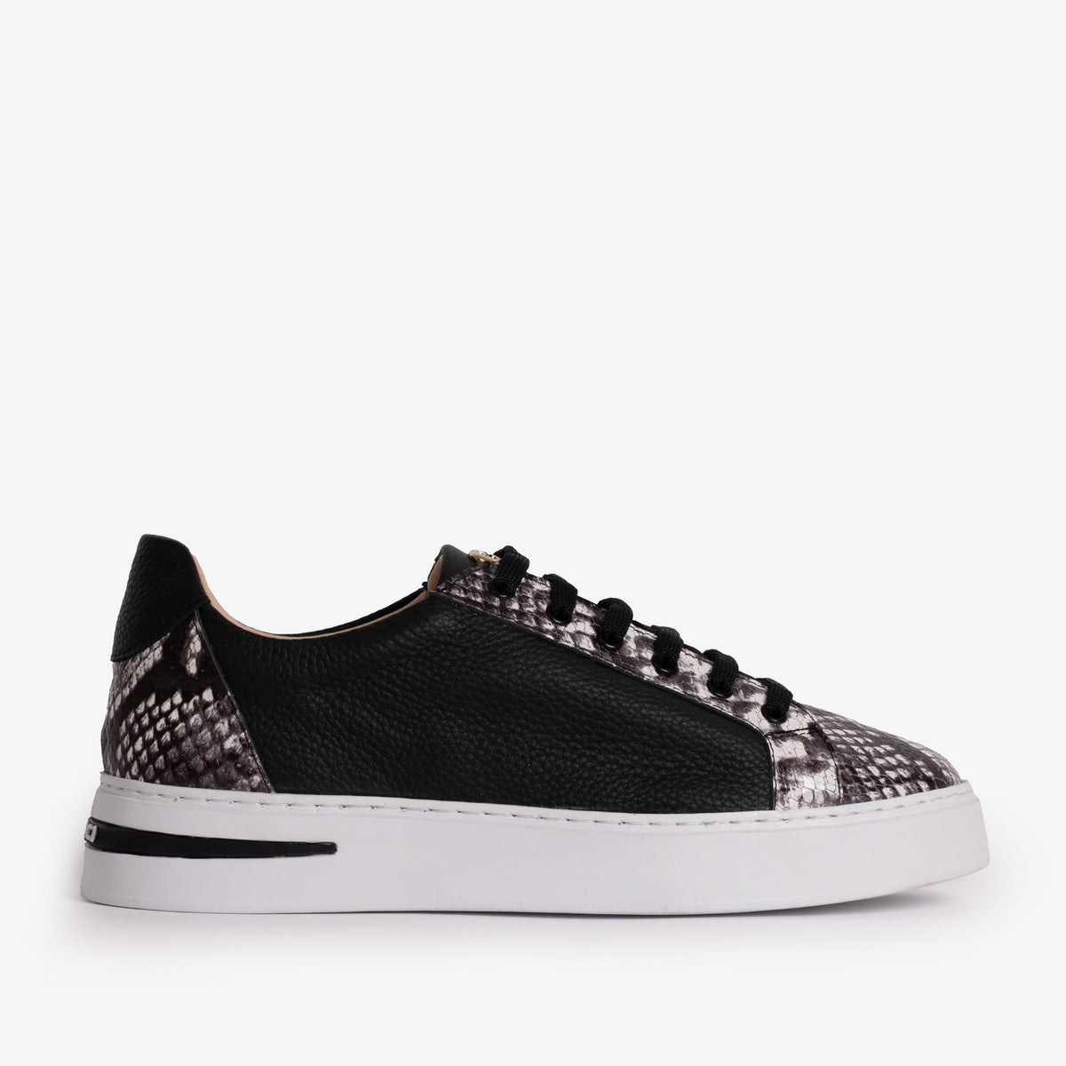 The Burano Black White  Leather Sneaker